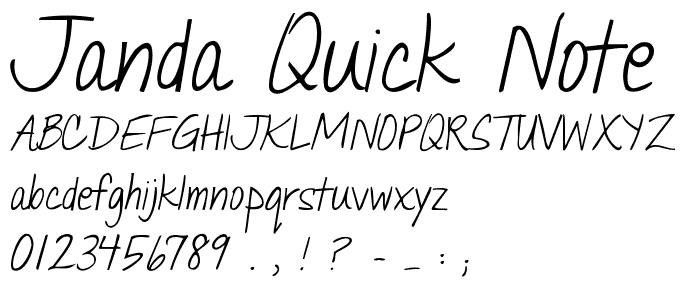 Janda Quick Note font